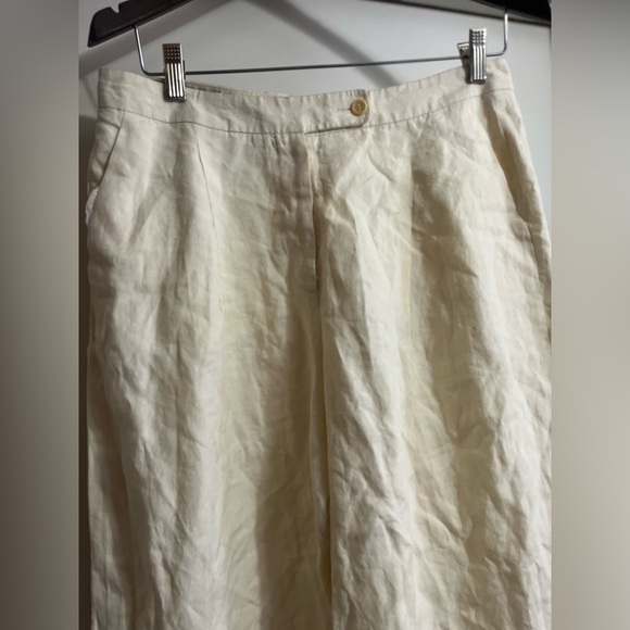 Giorgio Armani Cream Classico Trousers Cuffed Pleated Sz 46 US Sz 10-12 Women - Picture 2 of 12